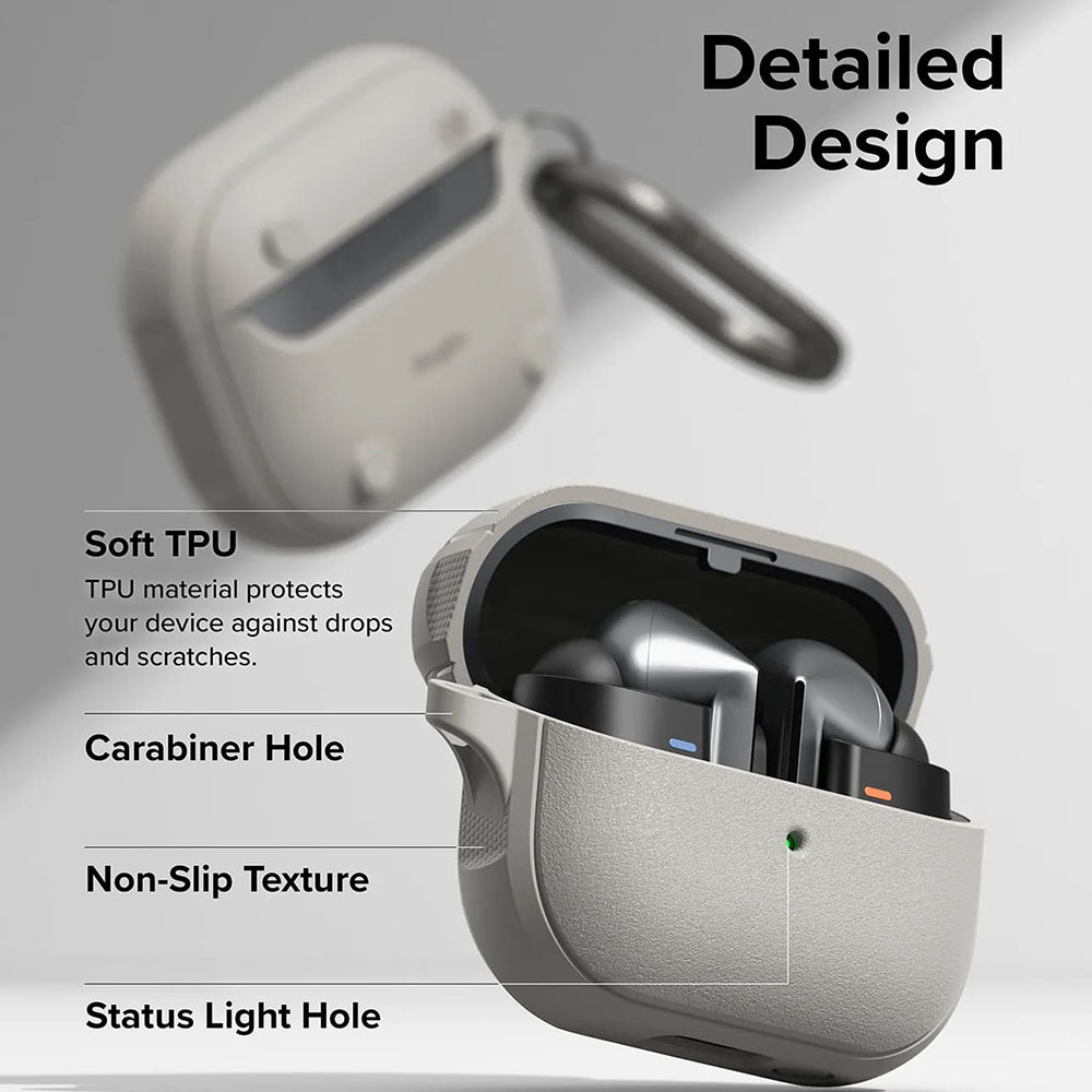 Ringke Onyx Magnetic-fodral för Samsung Galaxy Buds3 FE / Buds3 Pro / Buds3, Grå