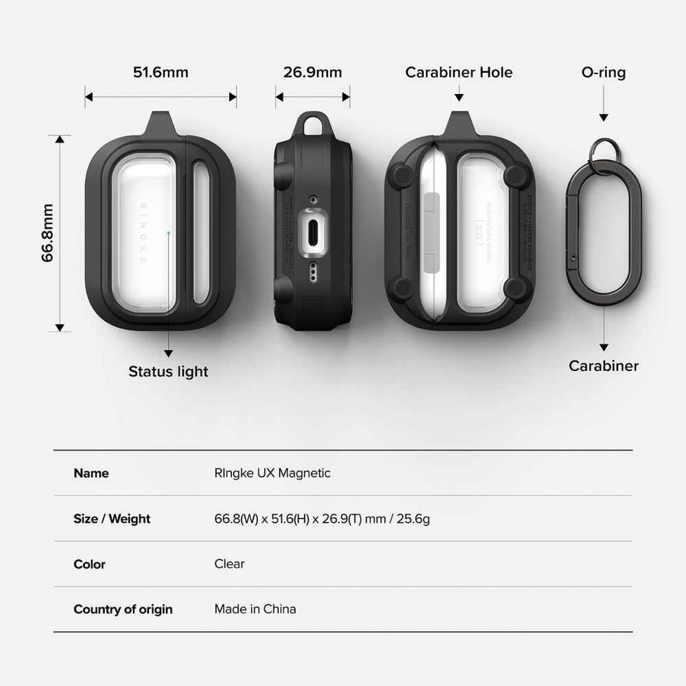 Ringke UX-fodral för Apple AirPods Pro 3, Transparent