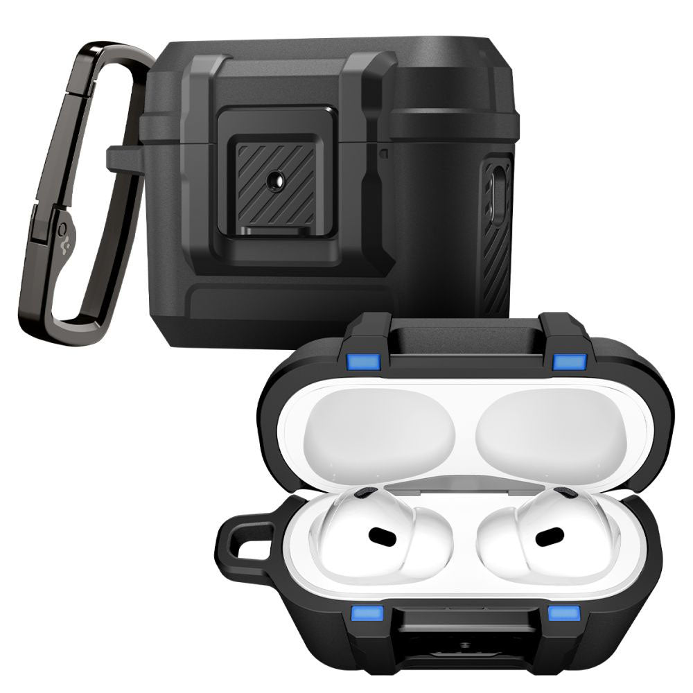 Spigen Lock Fit fodral för Apple AirPods Pro 3, Mattsvart ACS09825