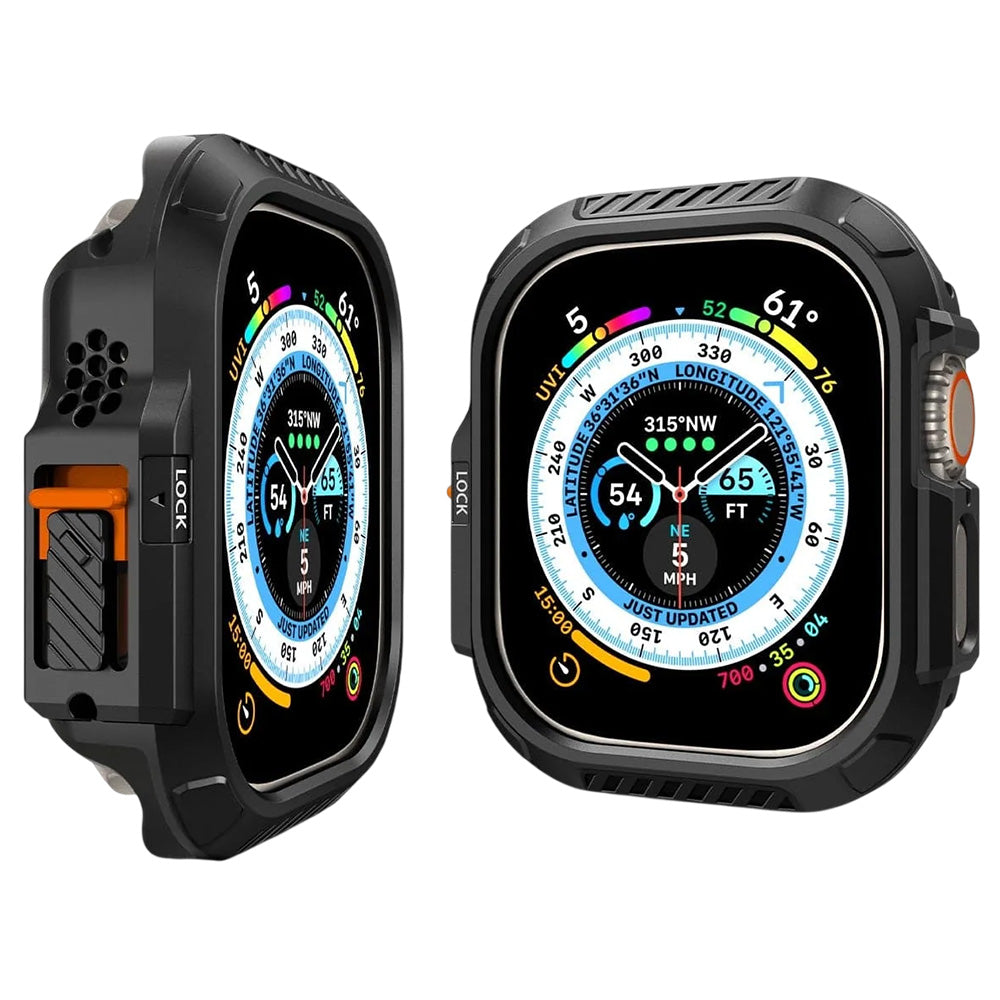 Spigen Lock Fit-fodral för Apple Watch Ultra Series, Matt svart ACS06208