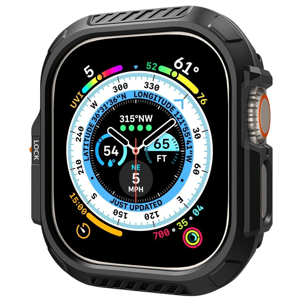 Spigen Lock Fit-fodral för Apple Watch Ultra Series, Matt svart ACS06208