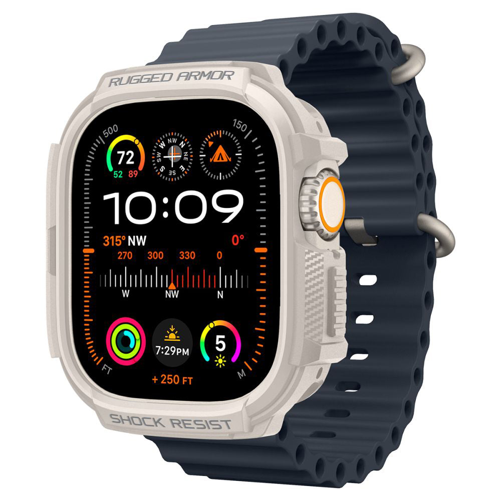Spigen Rugged Armor fodral för Apple Watch Ultra Series, Beige ACS07381