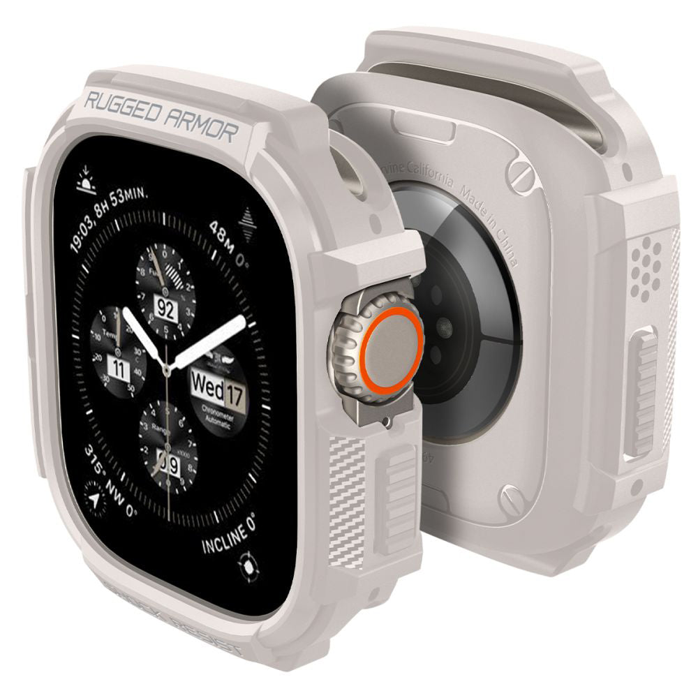 Spigen Rugged Armor fodral för Apple Watch Ultra Series, Beige ACS07381