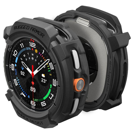 Spigen Rugged Armor skal för Samsung Galaxy Watch8 Classic, Mattsvart ACS10012