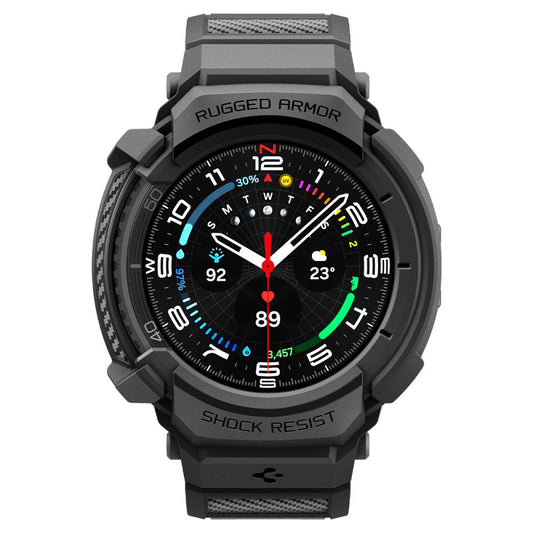Spigen Rugged Armor Pro skal för Samsung Galaxy Watch8 Classic, Mattsvart ACS10013