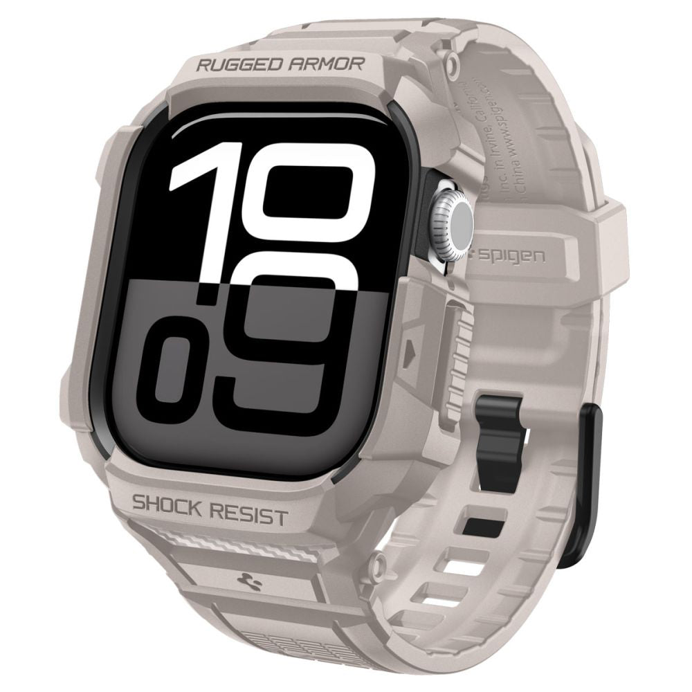 Spigen Rugged Armor Pro V2-fodral för Apple Watch Series 10 / 11 42mm, Beige ACS10496