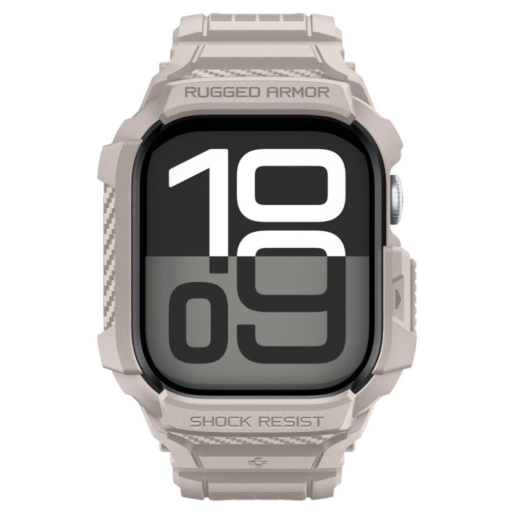 Spigen Rugged Armor Pro V2-fodral för Apple Watch Series 10 / 11 42mm, Beige ACS10496