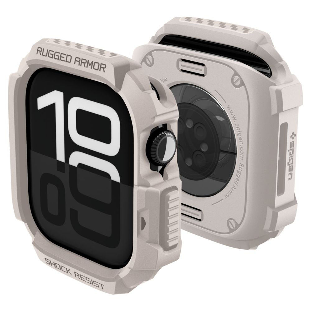 Spigen Rugged Armor V2 skal för Apple Watch Series 10 / 11 42mm, Beige ACS10493