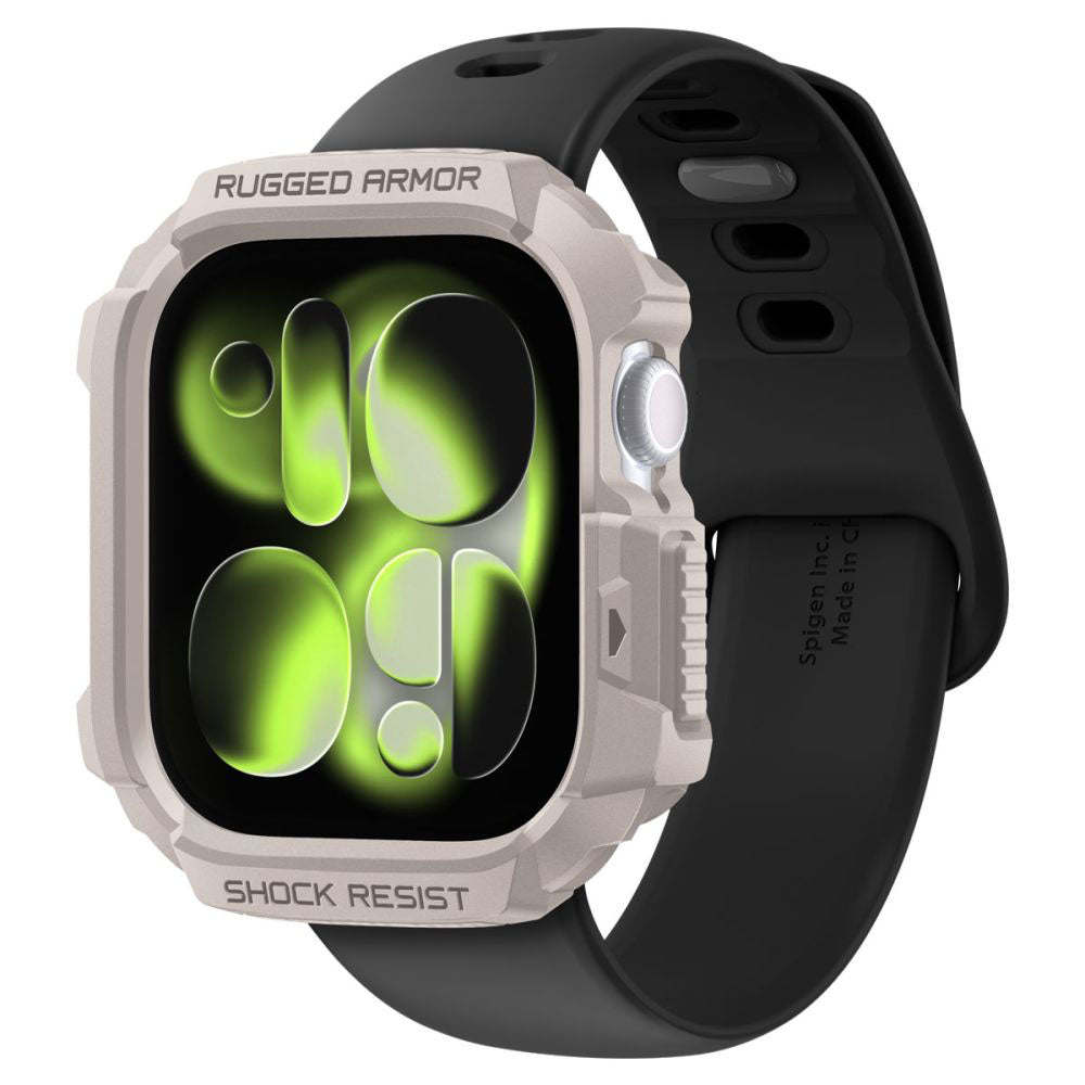 Spigen Rugged Armor V2 skal för Apple Watch Series 10 / 11 42mm, Beige ACS10493