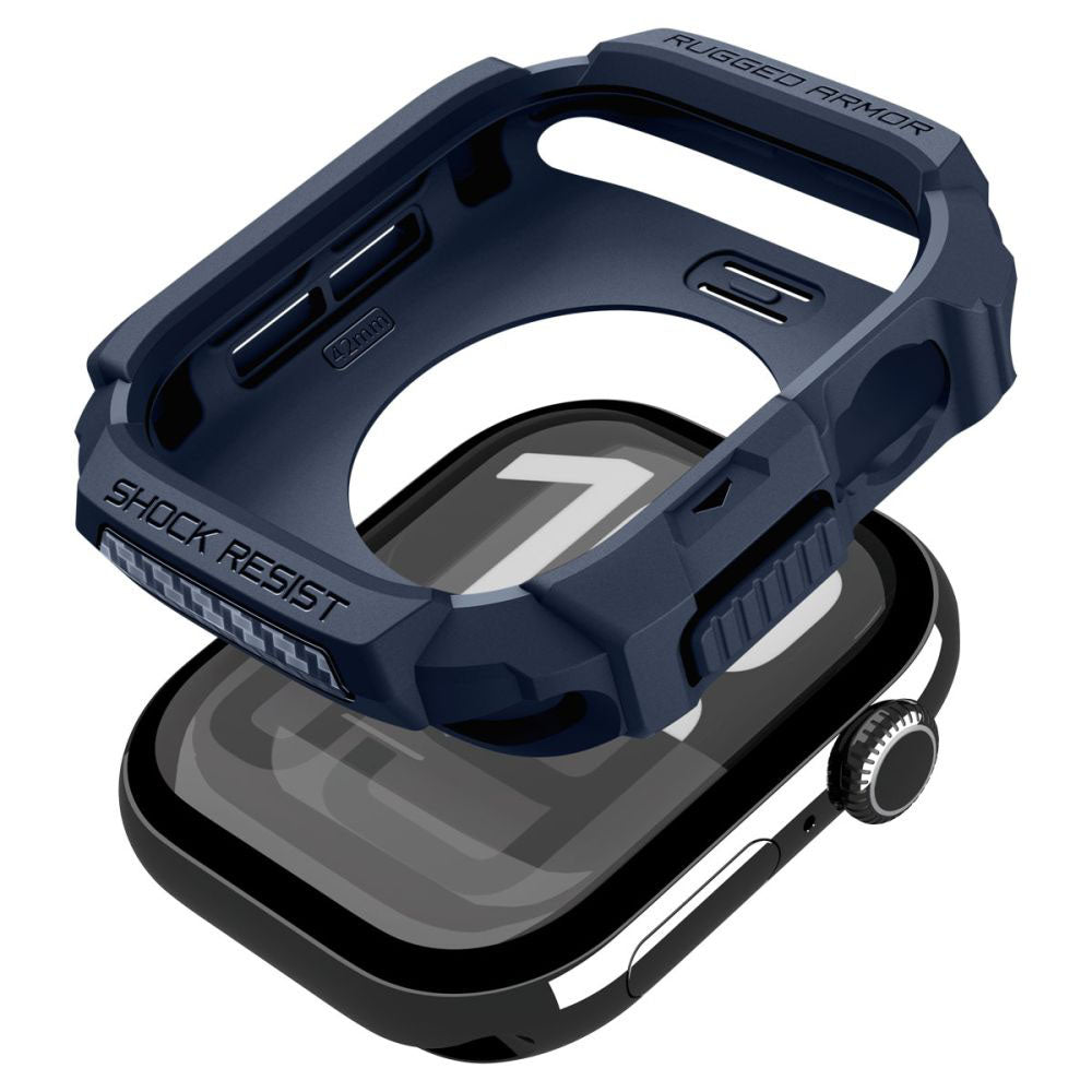Spigen Rugged Armor V2 skal för Apple Watch Series 10 / 11 42mm, Marinblå ACS10492