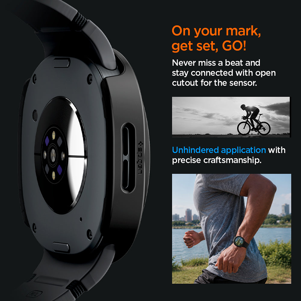 Spigen Thin Fit 360-fodral för Samsung Galaxy Watch9 / Watch8 44mm, Svart ACS11601
