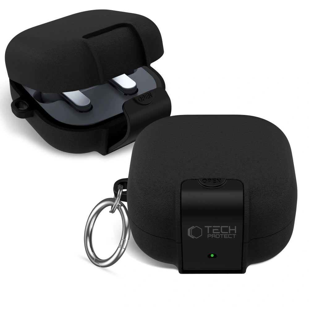 Tech-Protect Slim Hook fodral för Samsung Galaxy Buds4 / Buds4 Pro, Svart