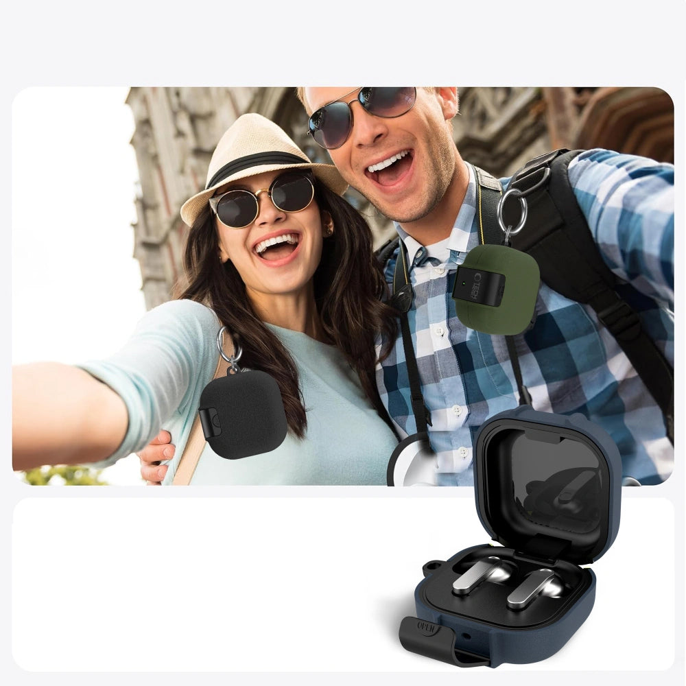 Tech-Protect Slim Hook fodral för Samsung Galaxy Buds4 / Buds4 Pro, Svart