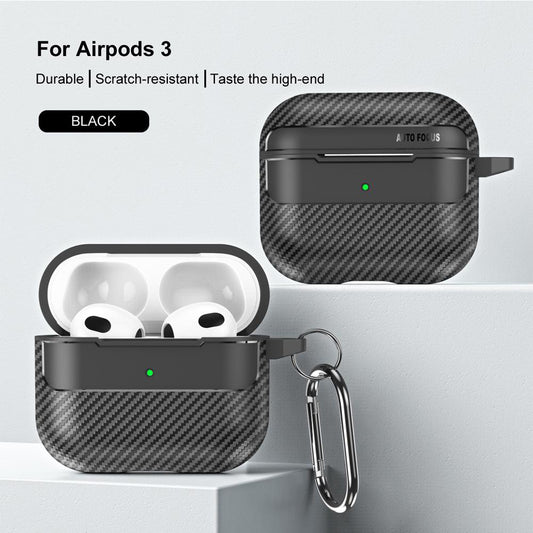 Techsuit CarbonFiber-fodral för Apple AirPods 3, Svart