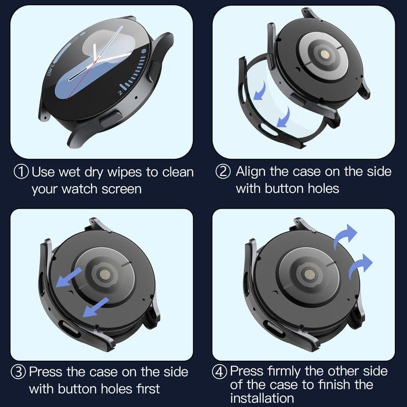 Techsuit Defense360 Pro-fodral för Samsung Galaxy Watch7 40mm, Svart