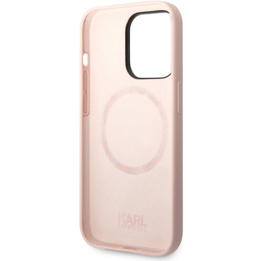 MagSafe-skal för Apple iPhone 14 Pro, Karl Lagerfeld, Silicone Body Karl & Choupette, Rosa