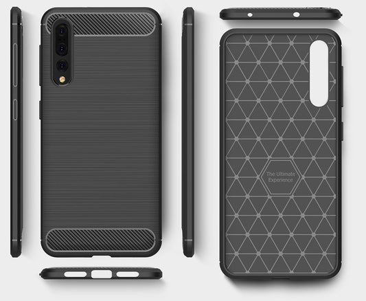 Fodral för Huawei P20 Pro, OEM, Kolfiber, Svart
