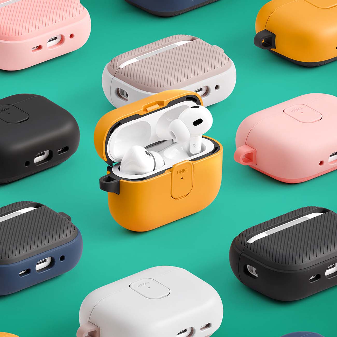 UNIQ Clyde fodral för Apple AirPods 4, Svartblå