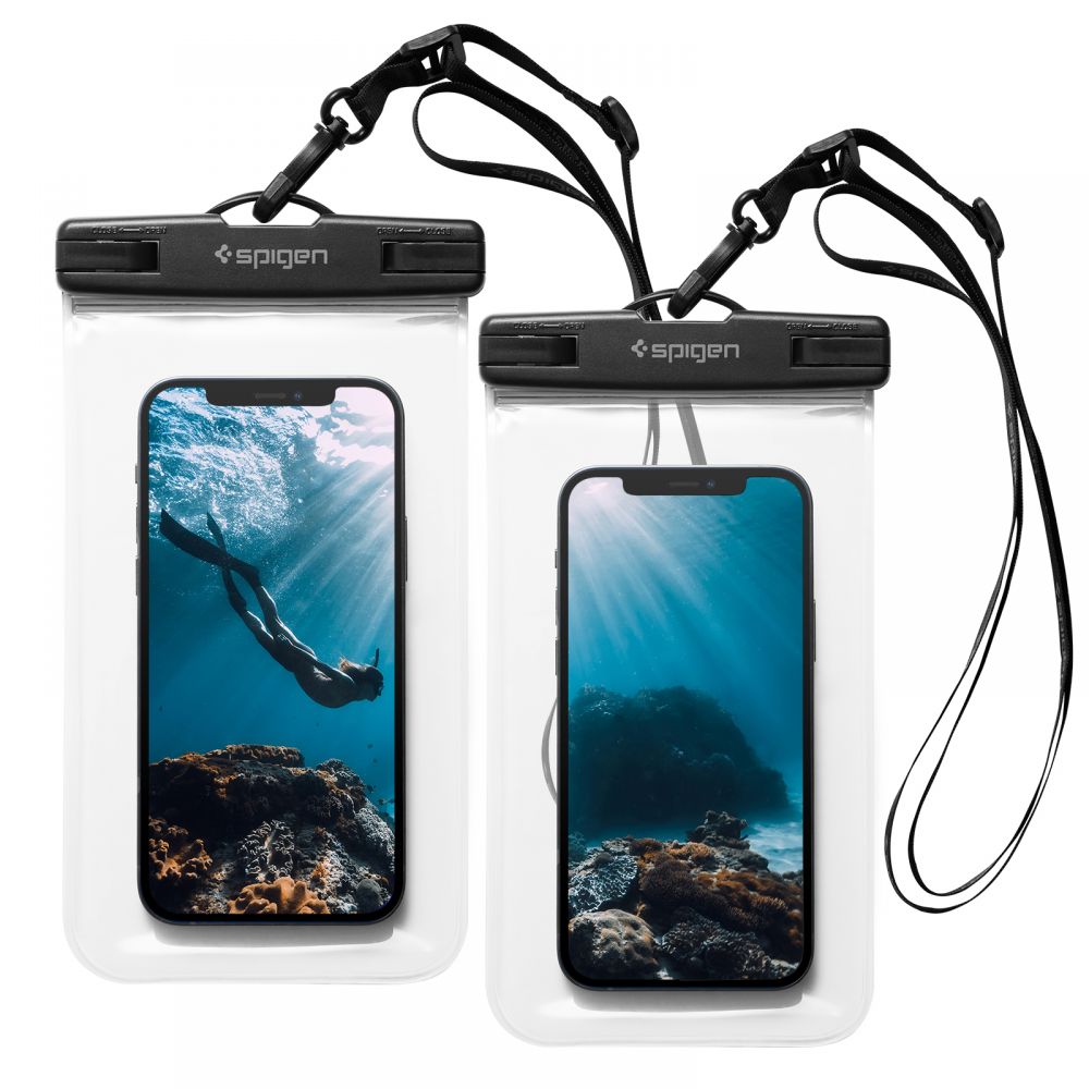 Universal Vattentätt Fodral för Telefon max. 3.5inch - 7inch, Spigen, A601, Set 2 stycken, Transparent AMP03098