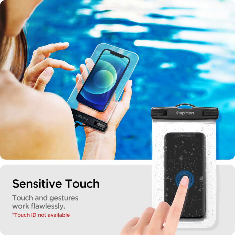 Universal Vattentätt Fodral för Telefon max. 3.5inch - 7inch, Spigen, A601, Set 2 stycken, Transparent AMP03098