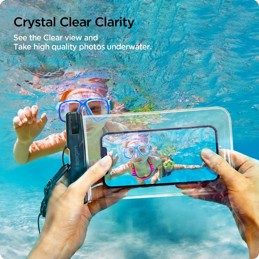 Universal Vattentätt Fodral för Telefon max. 3.5inch - 7inch, Spigen, A601, Set 2 stycken, Transparent AMP03098