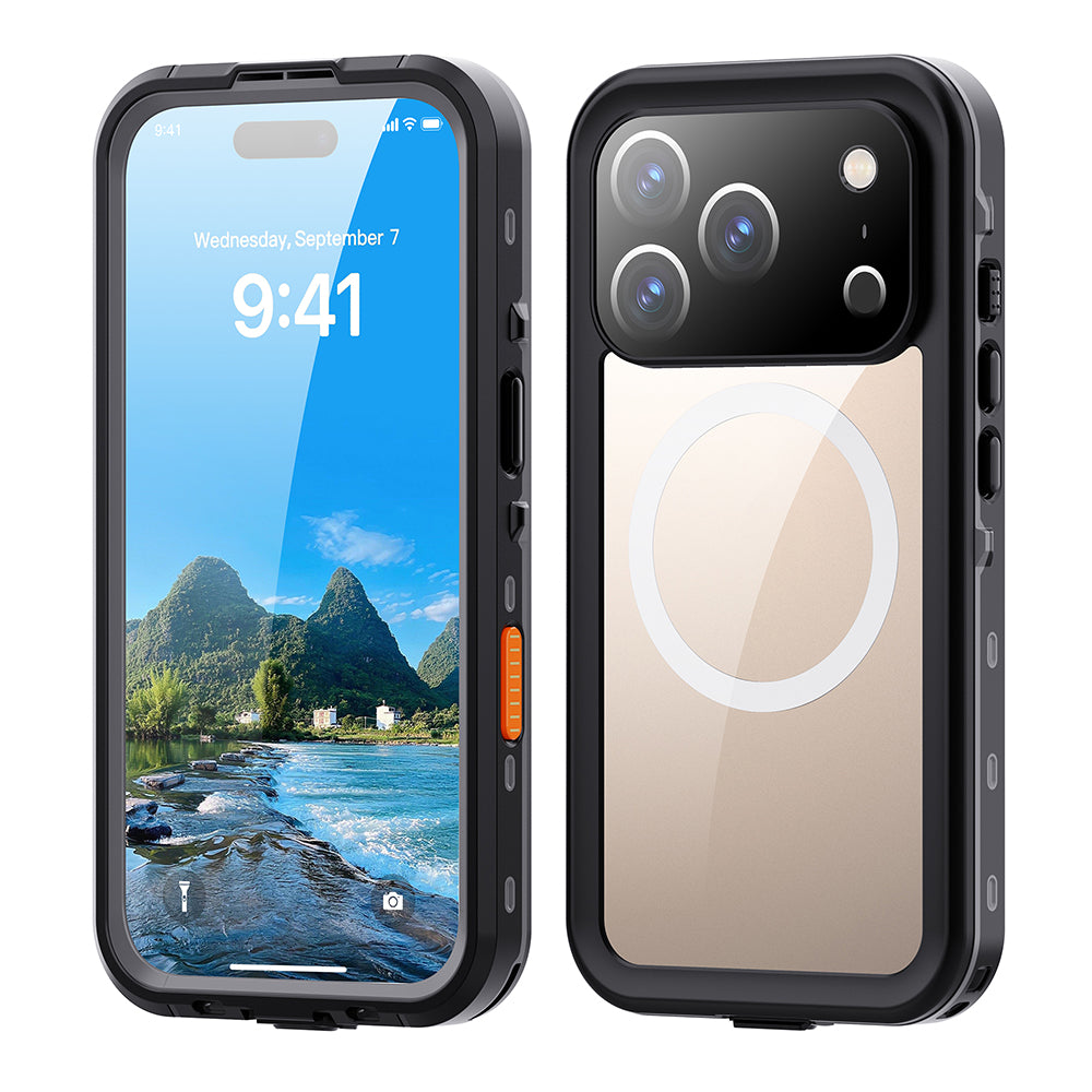 Vattentätt skal för Apple iPhone 17 Pro, ShellBox, Svart