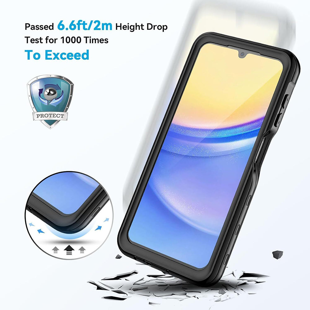 Vattentät fodral för Samsung Galaxy A15 5G A156 / A15 A155, ShellBox, Svart