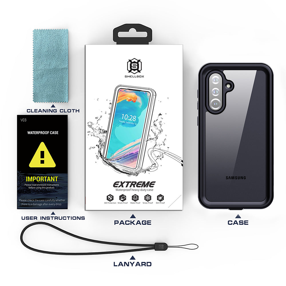 Vattentät fodral för Samsung Galaxy A26 A266, ShellBox, Svart