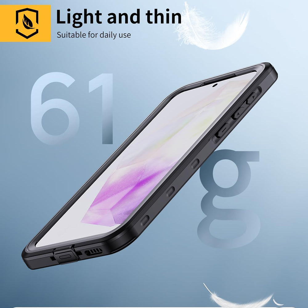 Vattentät fodral för Samsung Galaxy A35 5G A356, ShellBox, Svart
