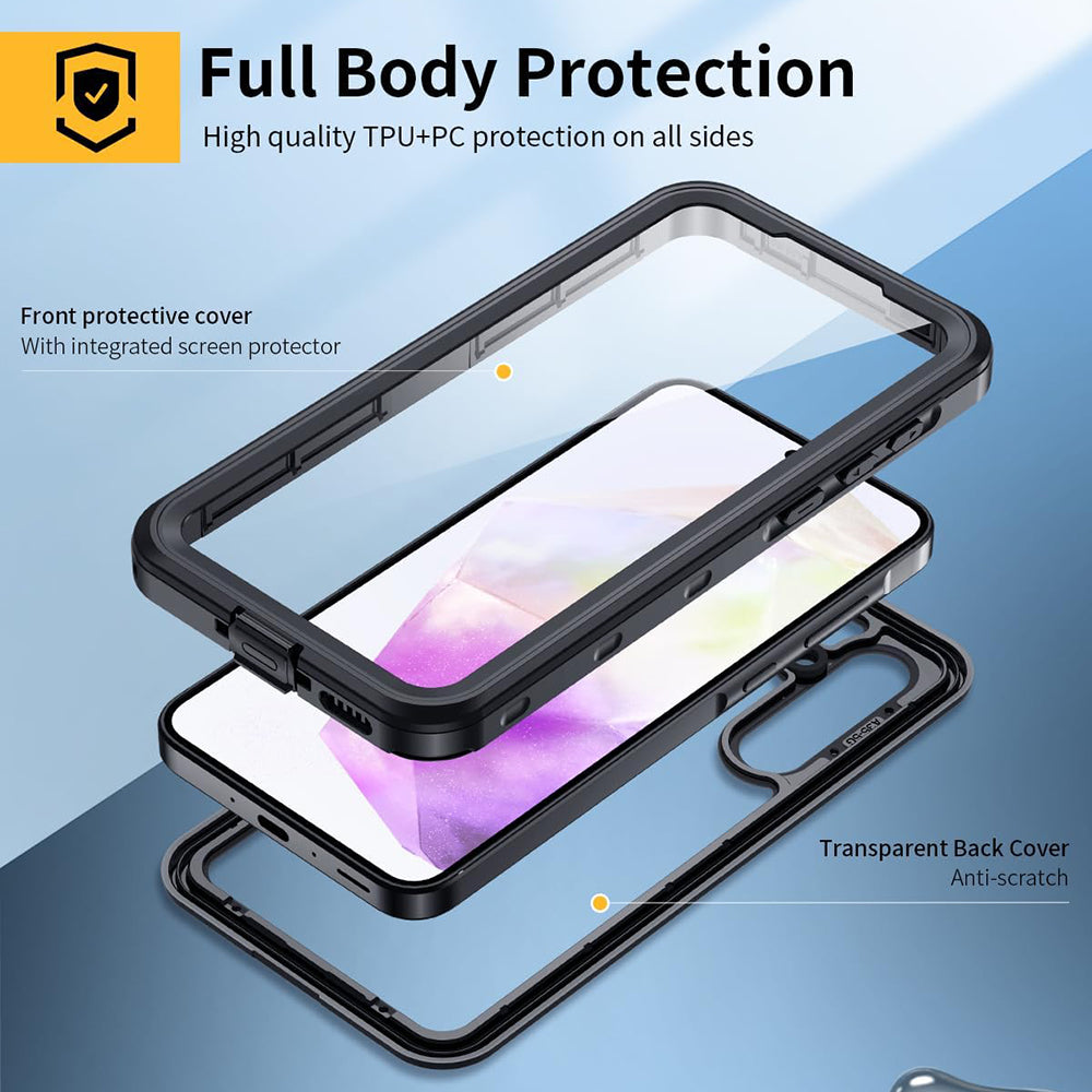 Vattentät fodral för Samsung Galaxy A35 5G A356, ShellBox, Svart
