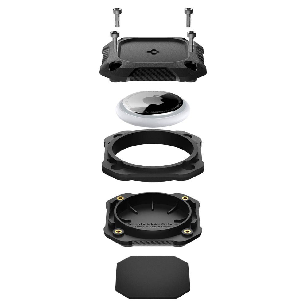 Vattentätt Spigen Tough Armor-skal för Apple AirTag, Svart ACS09781
