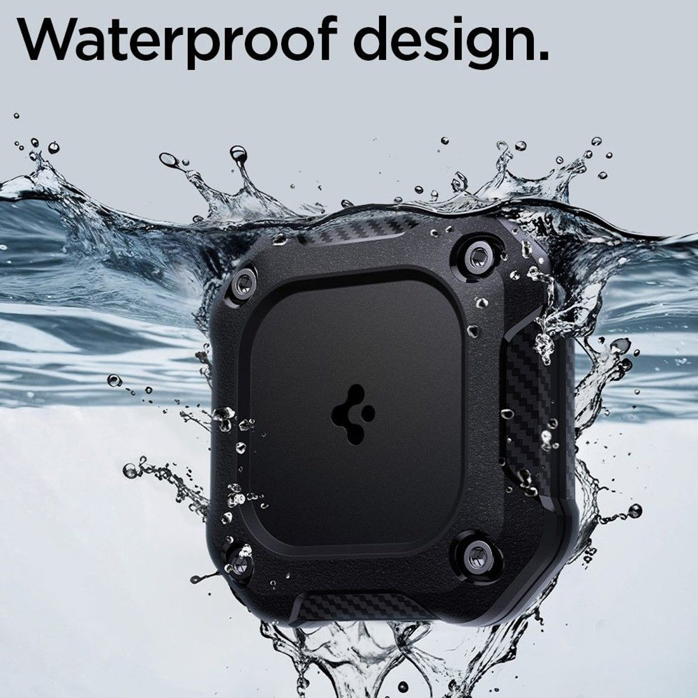 Vattentätt Spigen Tough Armor-skal för Apple AirTag, Svart ACS09781