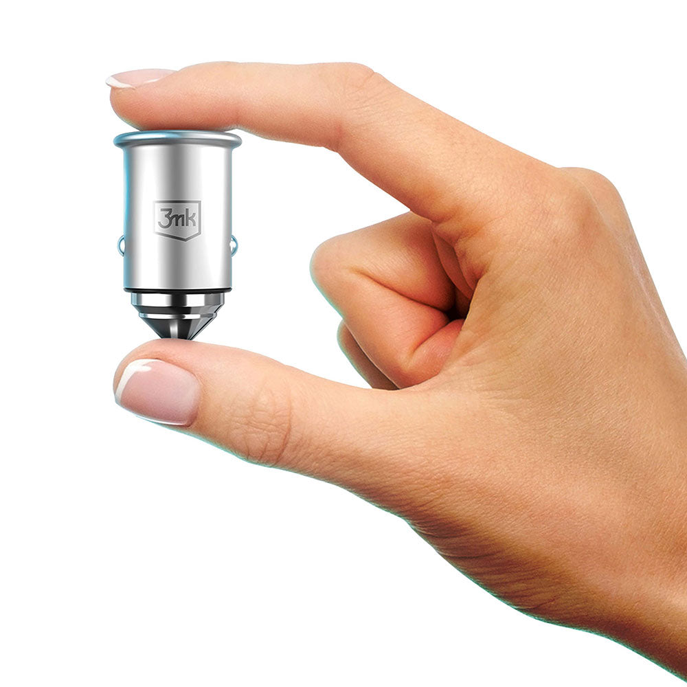 Billaddare 3MK Hyper, 45W, 3A, 1 x USB-A - 1 x USB-C, Silver