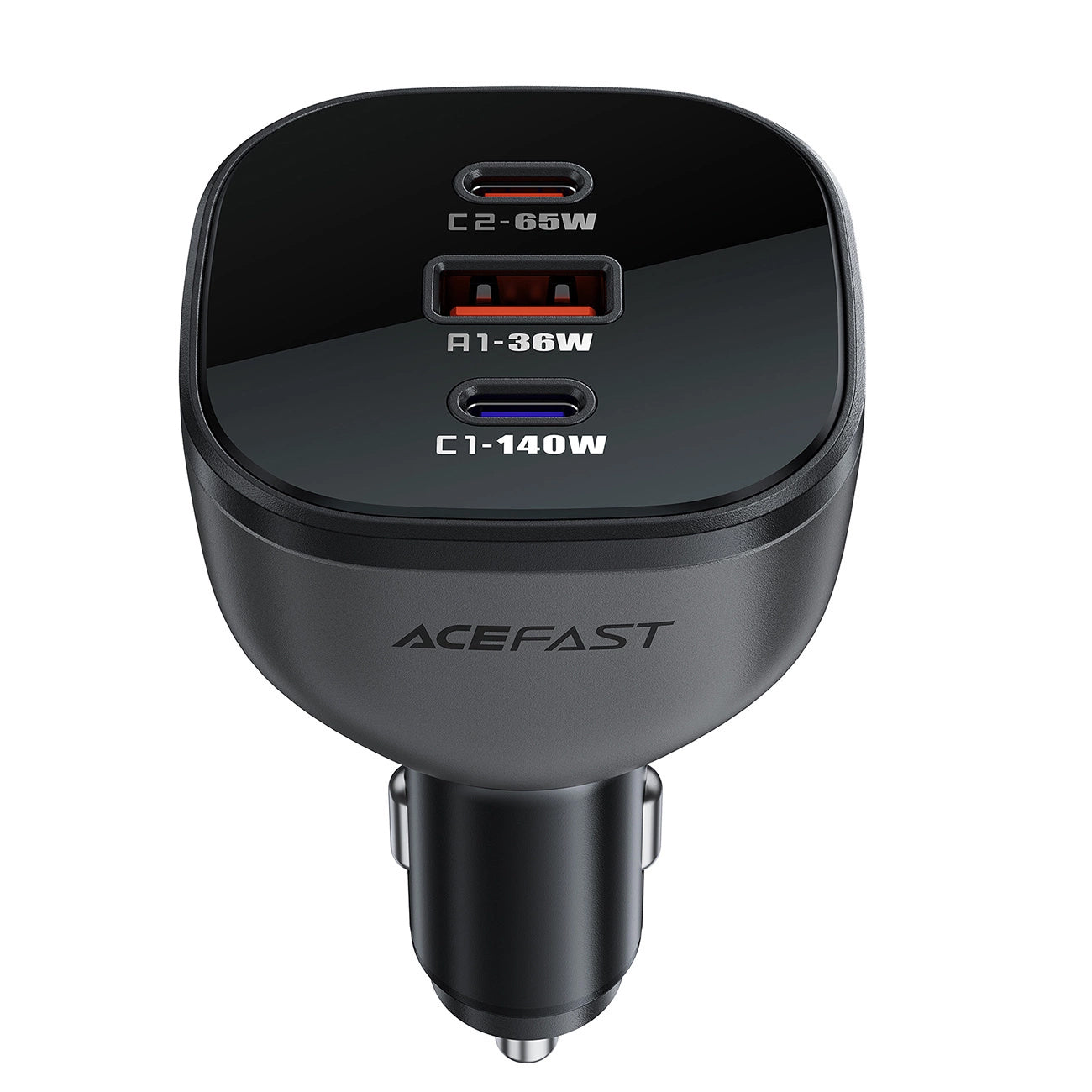 Bil laddare Acefast B14, 165W, 5A, 1 x USB-A - 2 x USB-C, Svart