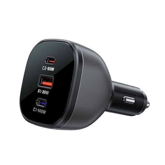 Bil laddare Acefast B14, 165W, 5A, 1 x USB-A - 2 x USB-C, Svart