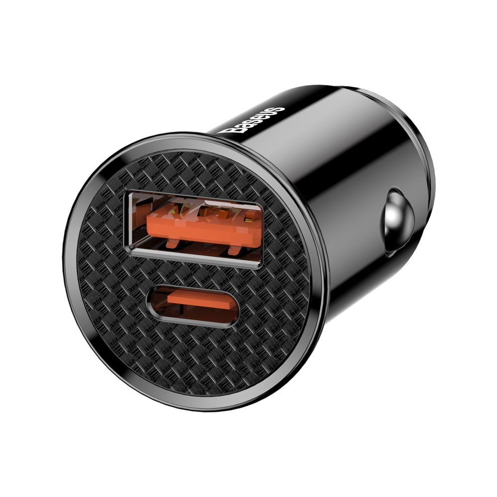 Baseus billaddare, 30W, 3A, 1 x USB-A - 1 x USB-C, svart CCALL-YS01