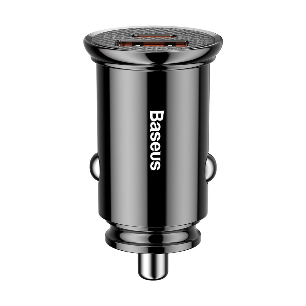 Baseus billaddare, 30W, 3A, 1 x USB-A - 1 x USB-C, svart CCALL-YS01