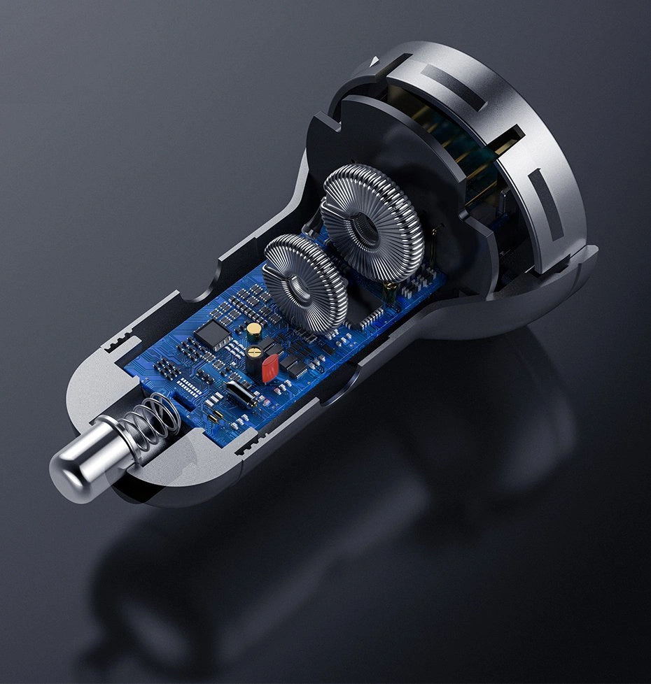 Billaddare Baseus Digital Display, 24W, 2,4A, 2 x USB-A, Silver CCBX-0S