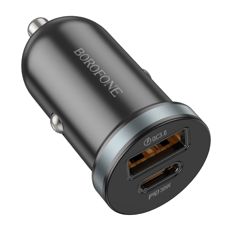 Billaddare Borofone BZ22 Scenery, 30W, 3A, 1 x USB-A - 1 x USB-C, Svart