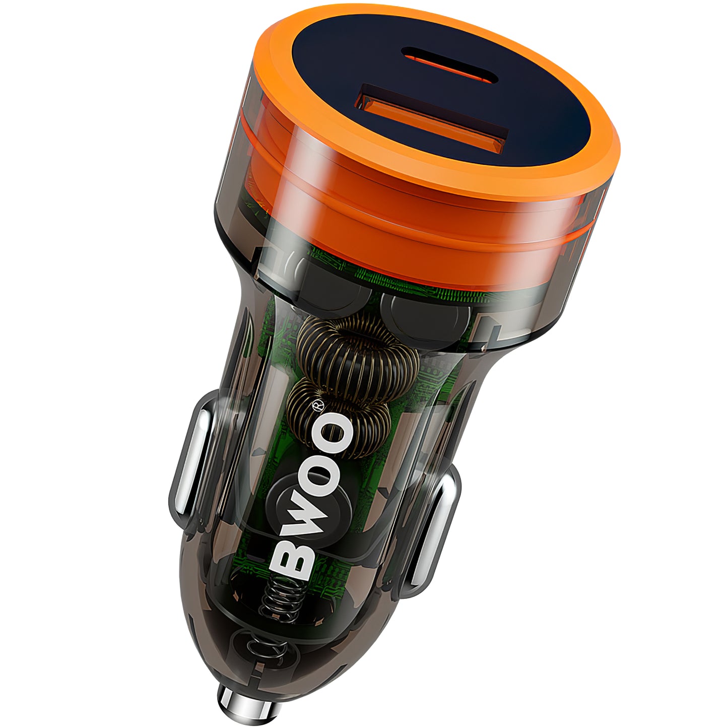 Billaddare BWOO BO-CC85, 38W, 3A, 1 x USB-A - 1 x USB-C, Svart