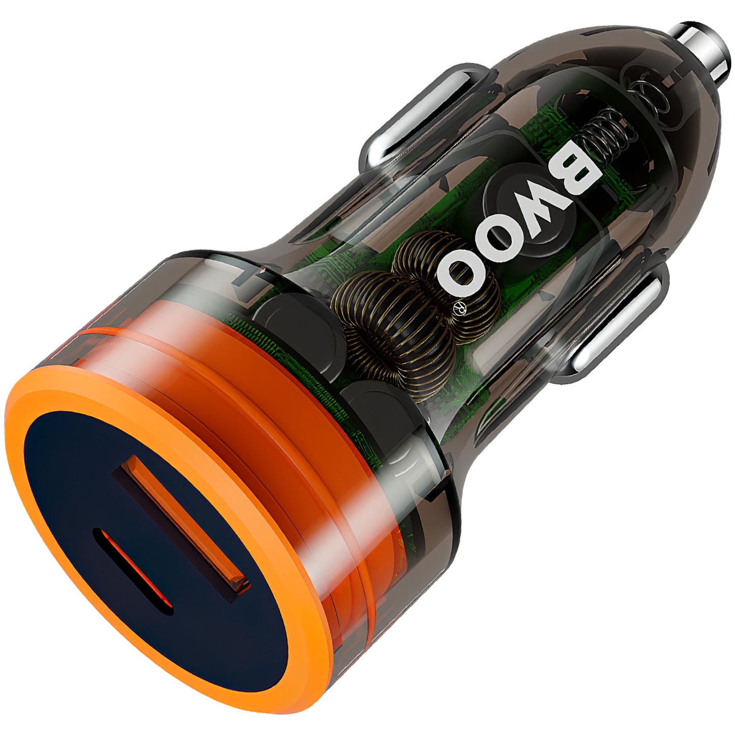 Billaddare BWOO BO-CC85, 38W, 3A, 1 x USB-A - 1 x USB-C, Svart