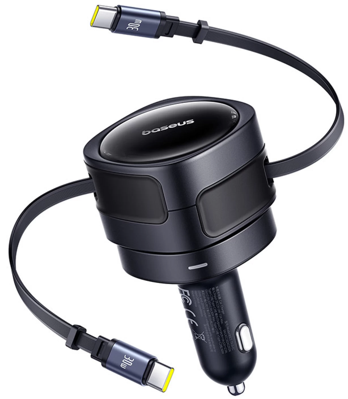 Baseus Enjoyment Max billaddare med USB-C-kabel, 60 W, svart C00035507121-01