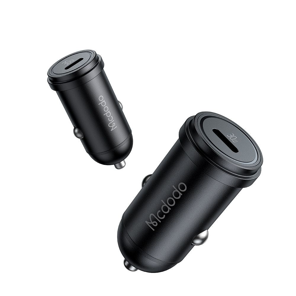 Bil laddare med Lightning-kabel McDodo CC-7492 Obsidian, 30W, 3A, 1 x USB-C, Svart