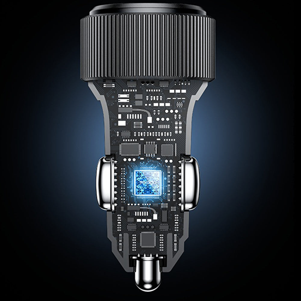 Bil laddare med Lightning-kabel Yesido Y60, 38W, 3A, 1 x USB-A - 2 x USB-C, Svart