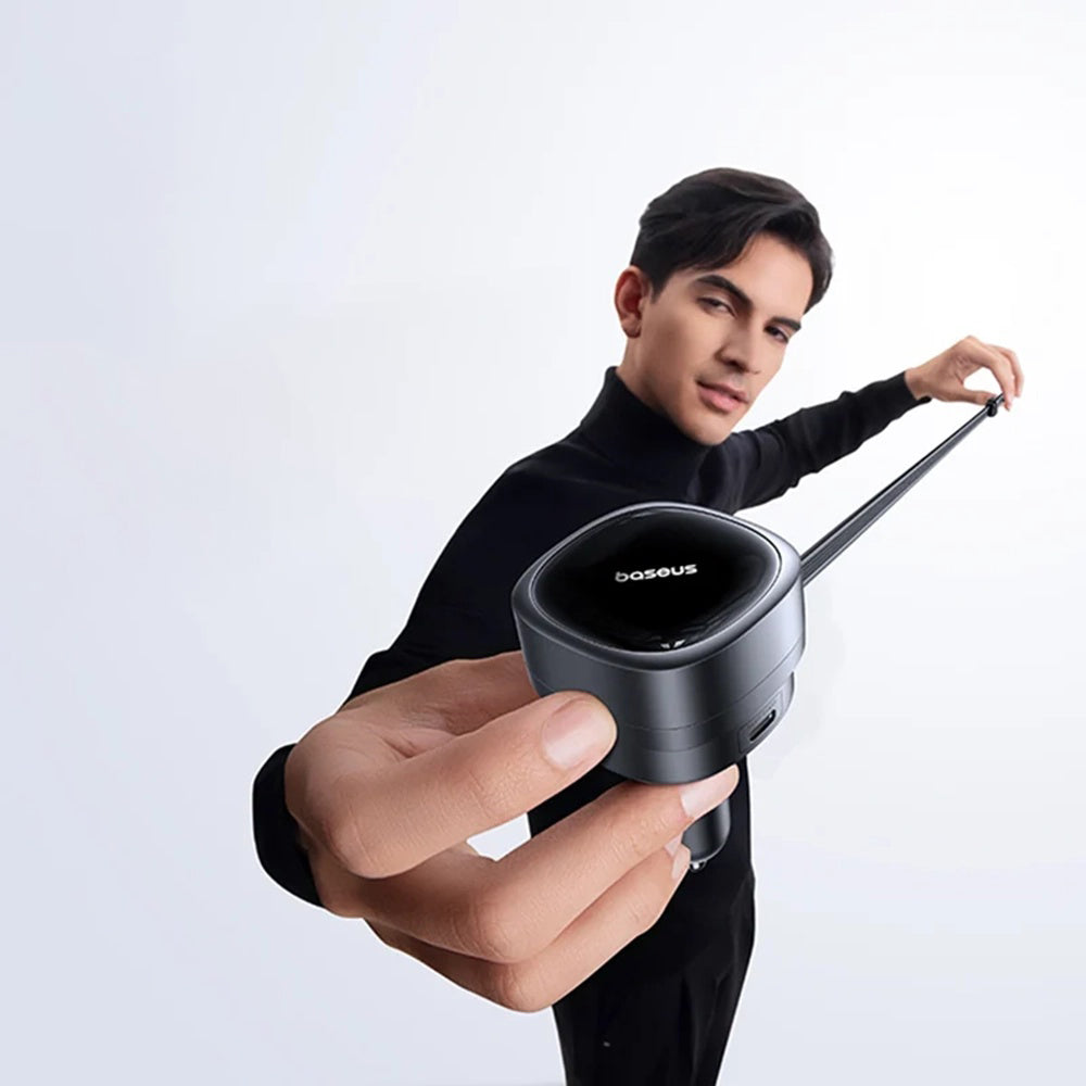 Bil laddare med USB-C kabel Baseus PrimeTrip VR1, 60W, 3A, 1 x USB-A - 1 x USB-C, Svart C00069001121-00