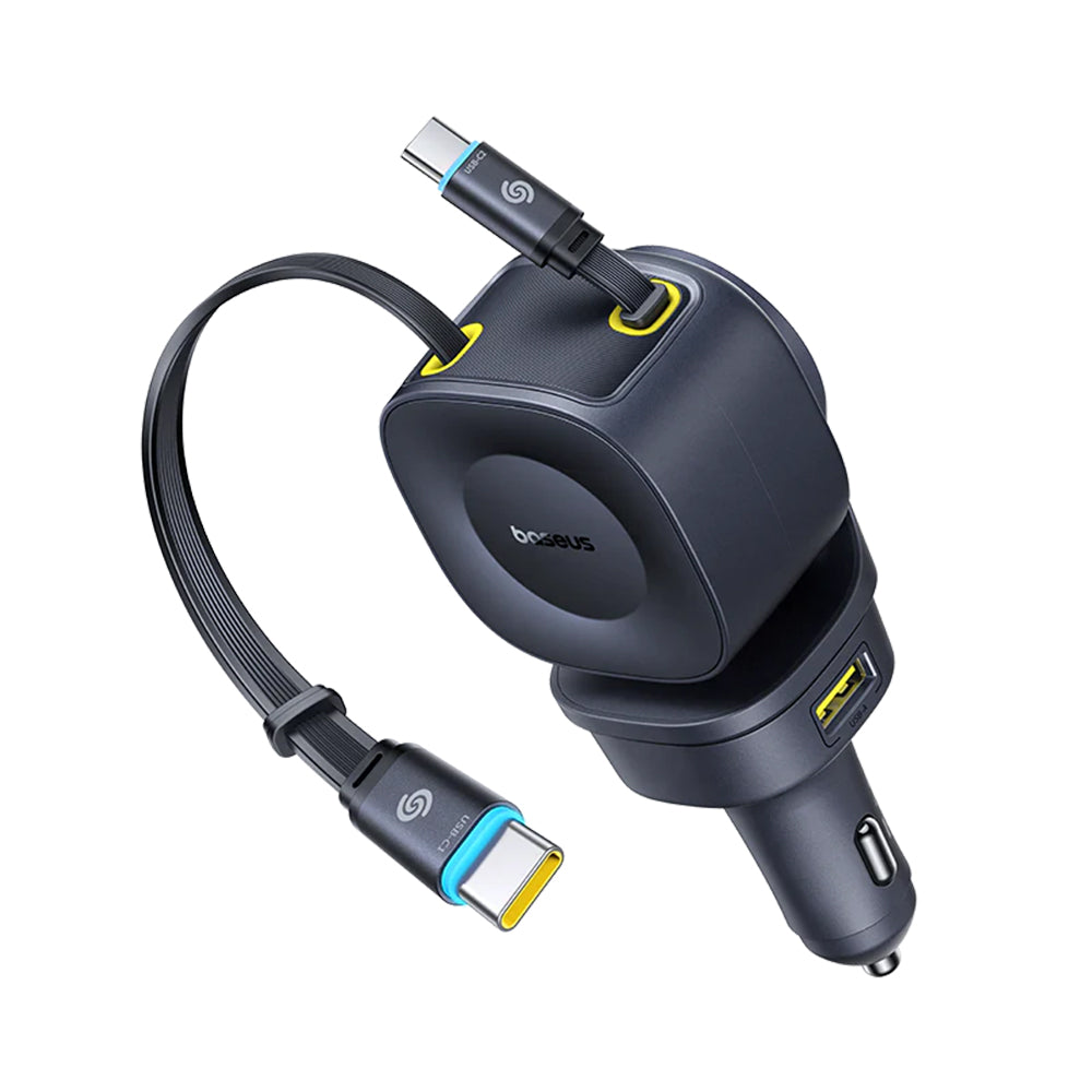 Bil laddare med USB-C kabel Baseus PrimeTrip VR2 Max, 163W, 3A, 1 x USB-A - 1 x USB-C, Svart P10162701313-00