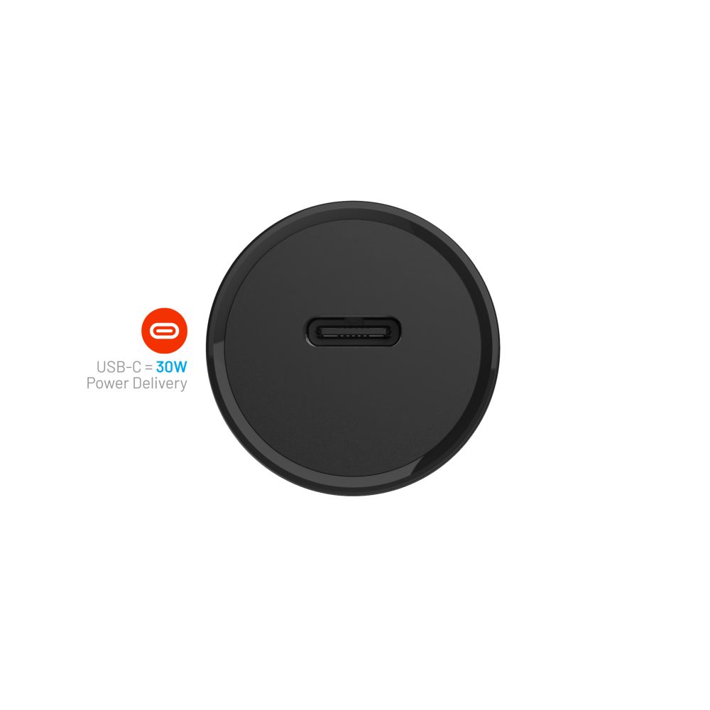 Bil laddare Fixed, 30W, 3A, 1 x USB-C, Svart