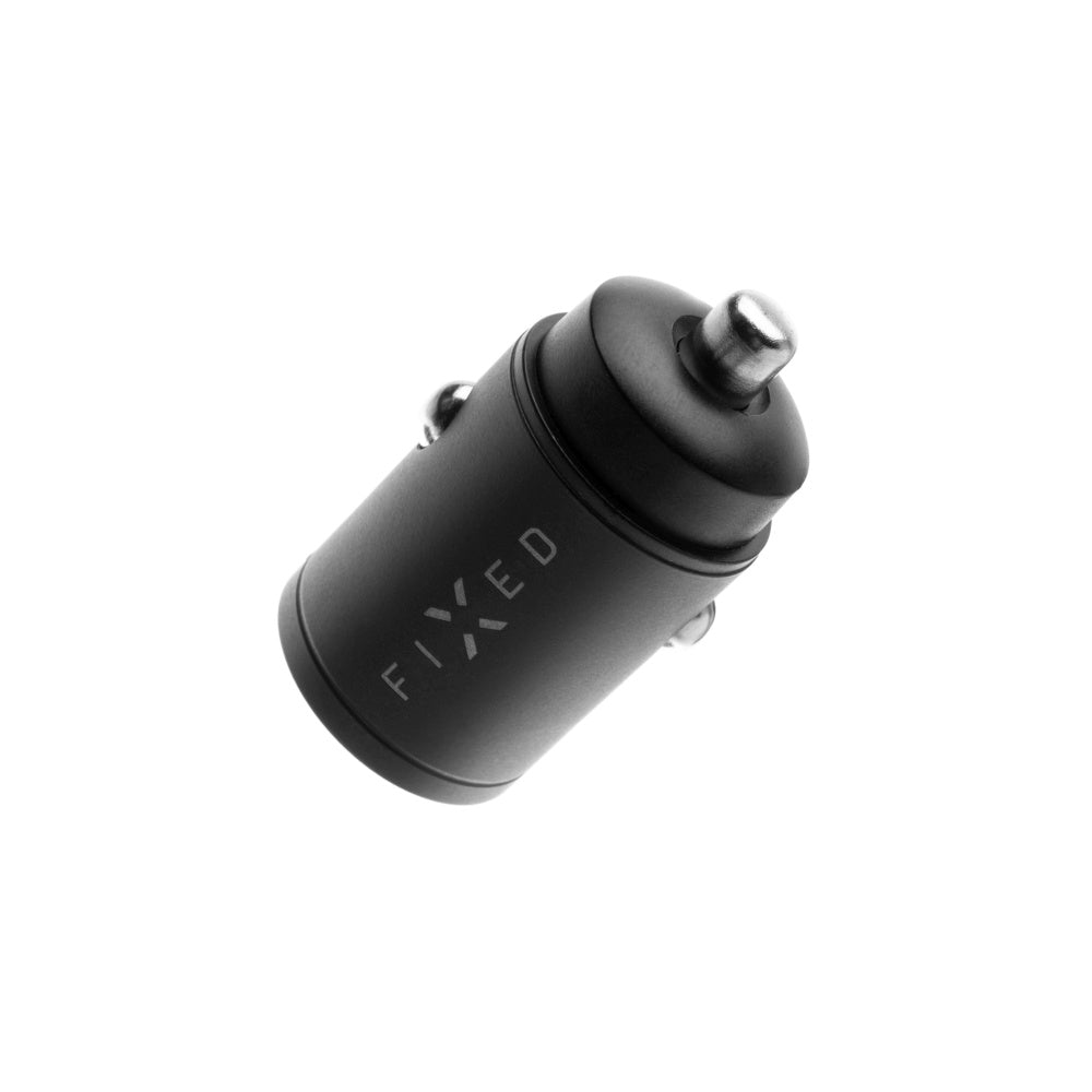 Fixed Auto Charger, 30W, 3A, 2 x USB-C, Black