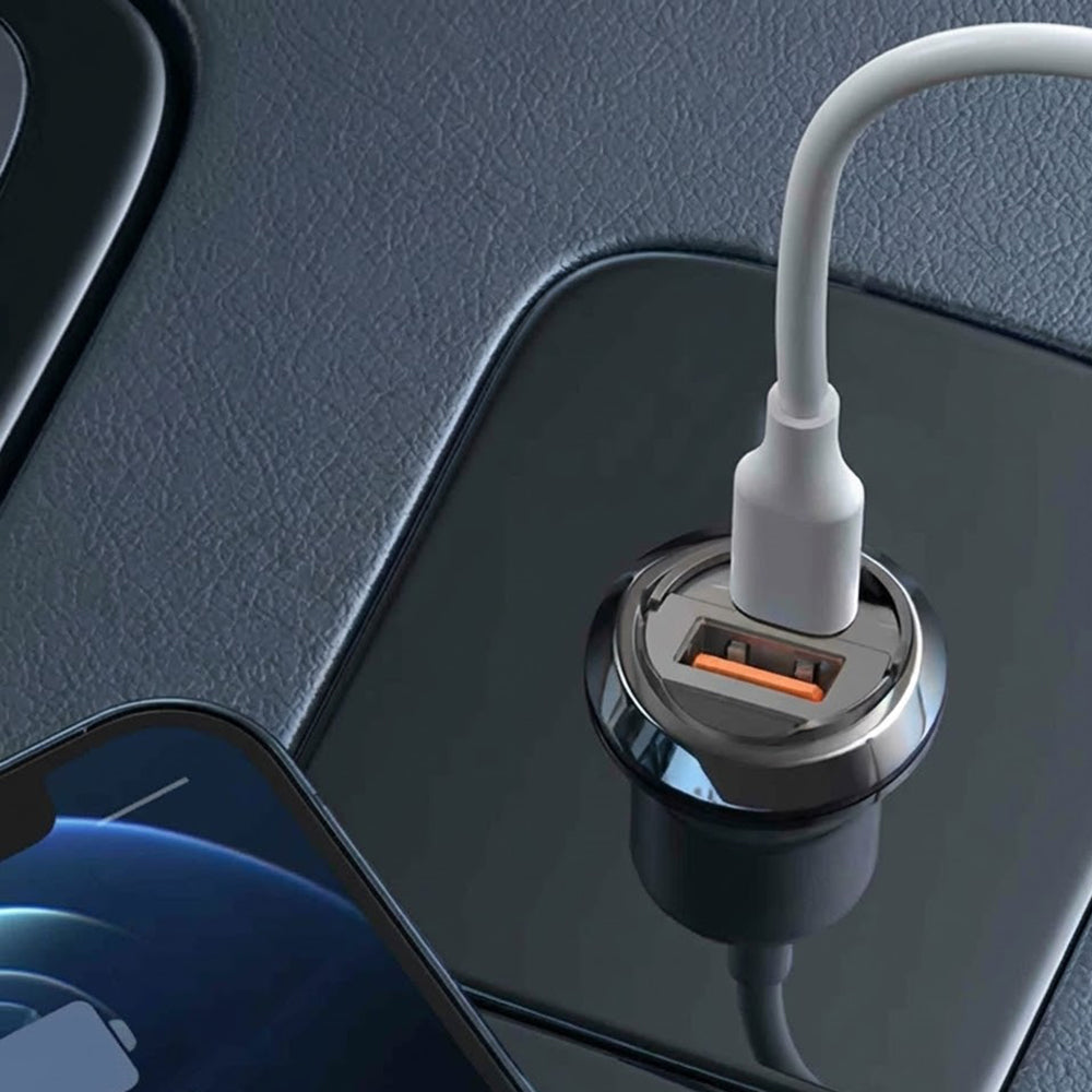 Bil laddare Lito IN-C03, 30W, 3A, 1 x USB-A - 1 x USB-C, Svart