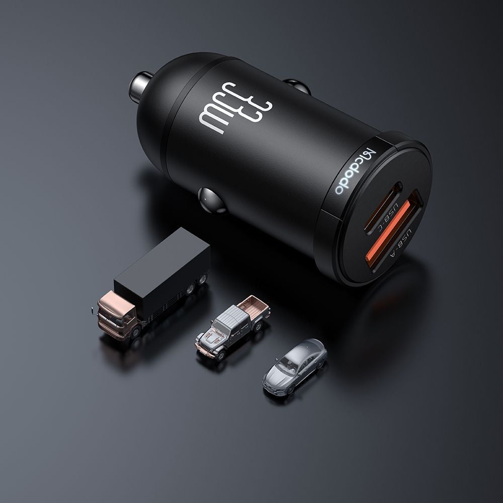 Bil laddare McDodo CC-2320 Cool, 33W, 3A, 1 x USB-A - 1 x USB-C, Svart